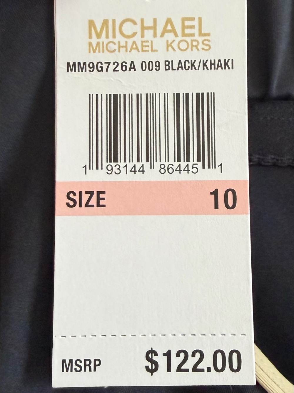 NWT Michael Kors Black One-Piece with Gold Logo Accent and Beige Trim - Picture 5 of 5
